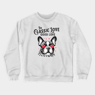 Pug puppy in Love Print art illustration Puppy Valentines gifts Crewneck Sweatshirt